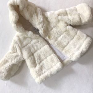 Baby gap faux fur jacket with hood (& ears)